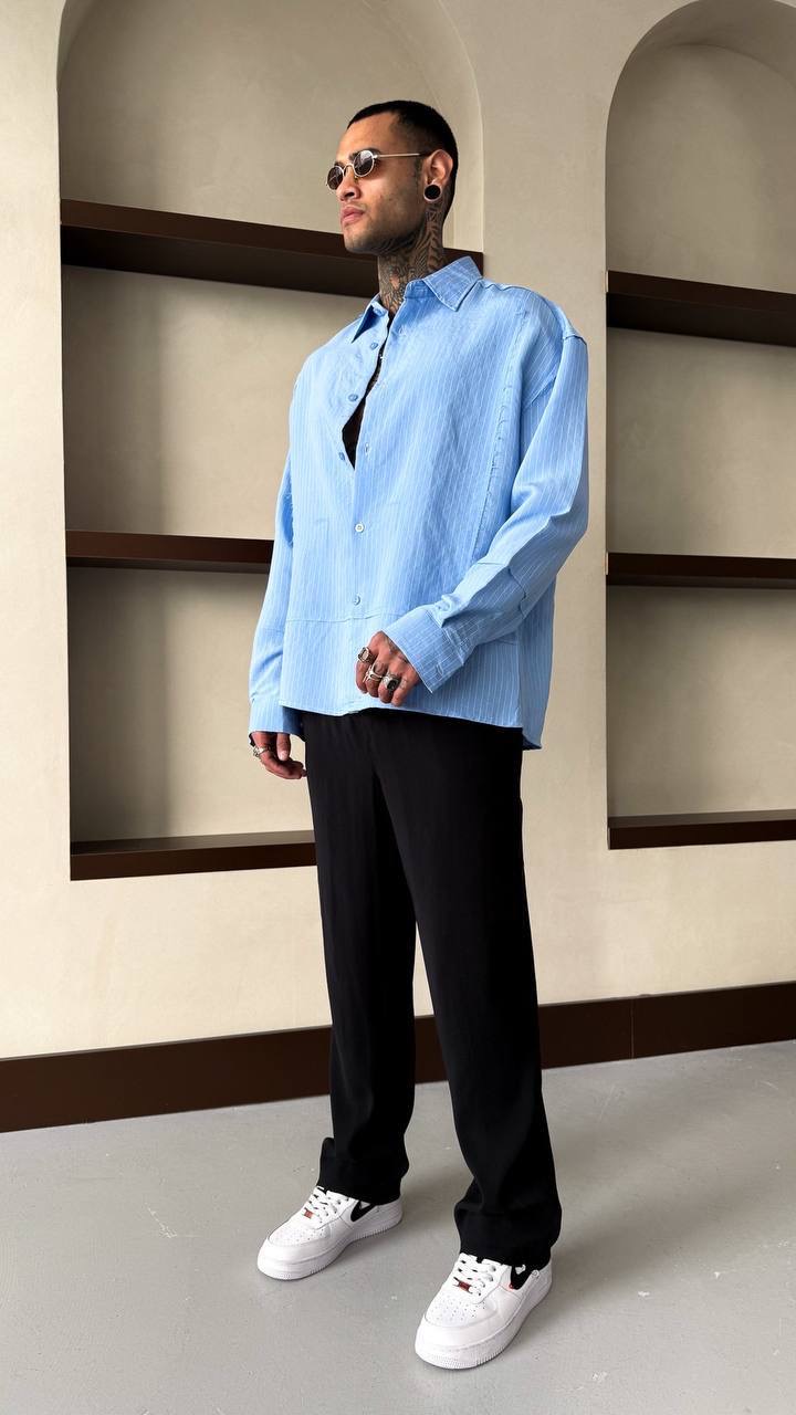 پیراهن راه راه استین بلند برندmechanic